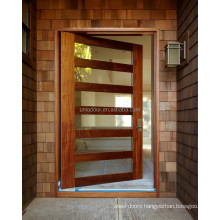 Popular solid wood pivot door with glass strip for American home